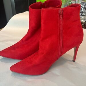 Lulu's Bold Red Heeled Boots